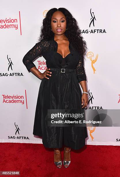 Actress Angell Conwell attends a cocktail party celebrating dynamic and diverse nominees for the 67th Emmy Awards hosted by the Academy of Television...