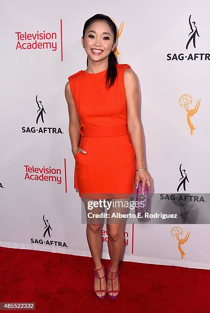 Actress Lana Condor attends a cocktail party celebrating dynamic and diverse nominees for the 67th Emmy Awards hosted by the Academy of Television...