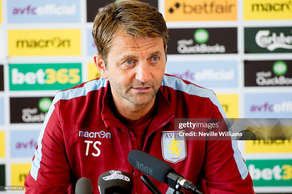 Aston Villa Training Session and Press Conference