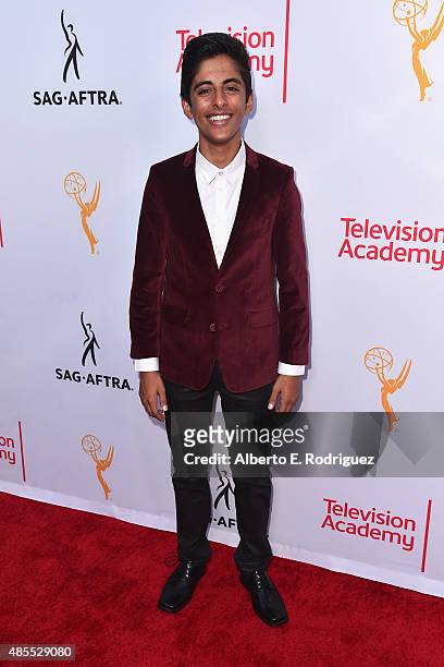 Actor Karan Brar attends a cocktail party celebrating dynamic and diverse nominees for the 67th Emmy Awards hosted by the Academy of Television Arts...