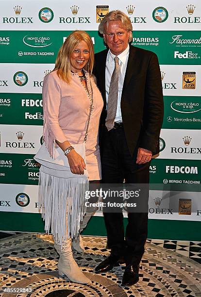 Bjorn Borg and his wife Patricia Ostfeldt attend the 22nd Grand Tennis Night at the Salle des Etoiles on April 18, 2014 in Monte-Carlo, Monaco.