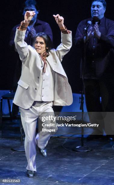 Spanish Gypsy Flamenco dancer Farruquito performs during the World Music Institute's 'Gala de Andalucia' benefit concert during 'Flamenco Festival...