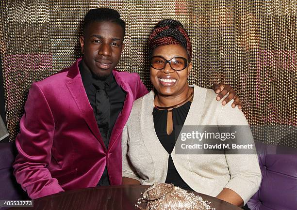 The Voice UK 2014 winner Jermain Jackman and mother Helen attend "An Evening With Mitch Winehouse" in aid of the Amy Winehouse Foundation at The...