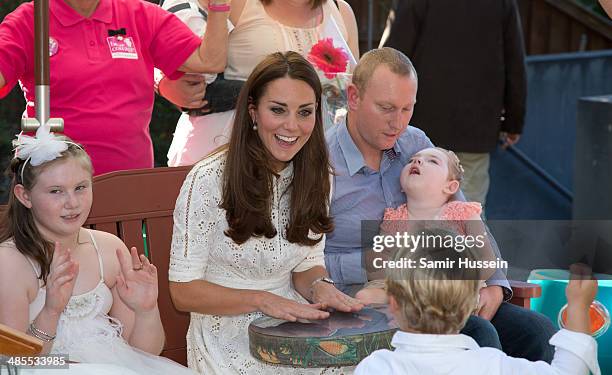 Catherine, Duchess of Cambridge visits children and relatives at the Bear Cottage Hospice at Manly on April 18, 2014 in Sydney, Australia. The Duke...