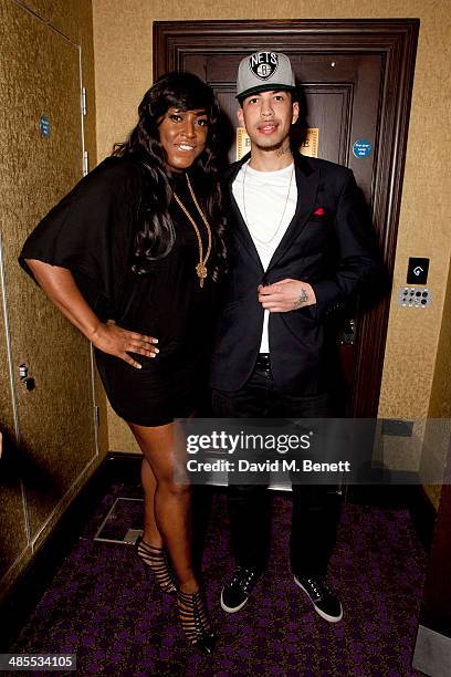 Mica Paris and rapper EcKSell attend "An Evening With Mitch Winehouse" in aid of the Amy Winehouse Foundation at The Hippodrome on April 18, 2014 in...