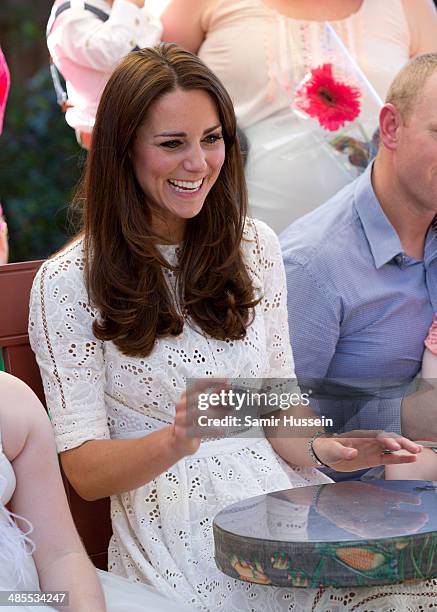 Catherine, Duchess of Cambridge gives a speech as she visits children and relatives at the Bear Cottage Hospice at Manly on April 18, 2014 in Sydney,...