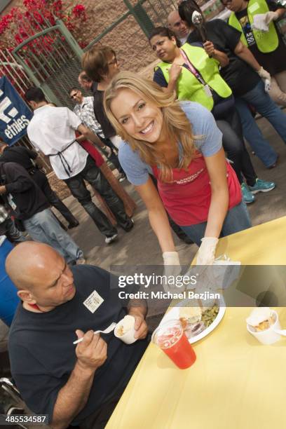 Actress Allison McAtee attends The Los Angeles Mission's Easter Celebration Of New Life For The Homeless at Los Angeles Mission on April 18, 2014 in...