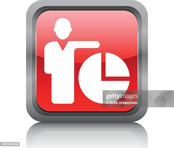 businessman icon on a square button. - vice president stock illustrations