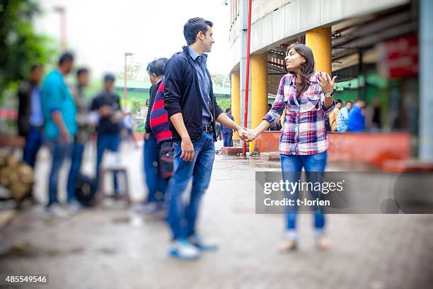 young indian couple arguing . - teasing stock pictures, royalty-free photos & images