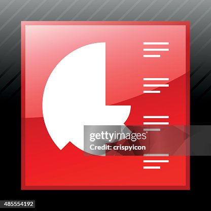 Coxcomb Chart icon on a square button. Coxcomb Chart icon on a square button.