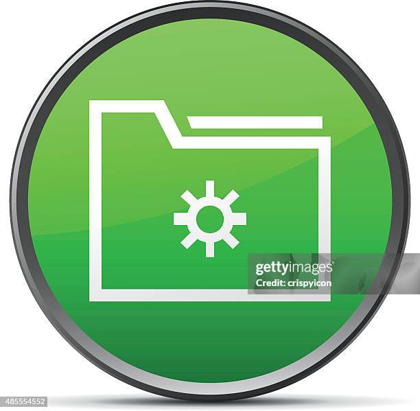 folder icon on a round button. - document wallet stock illustrations