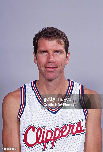 Kiki Vandeweghe of the Los Angeles Clippers poses for a photo at the Los Angeles Sports Arena on February 12, 1993 in Los Angeles, California. NOTE...