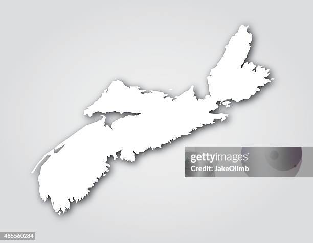 nova scotia silhouette white - halifax stock illustrations