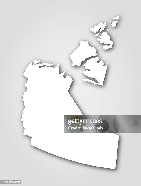 northwest territories silhouette white - yellowknife stock illustrations