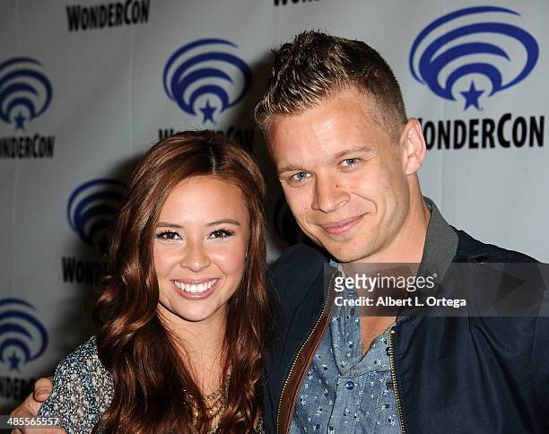 Actress Malese Jow and actor Jesse Luke attend WonderCon Anaheim 2014 - Day 1 held at the Anaheim Convention Center on April 18, 2014 in Anaheim,...