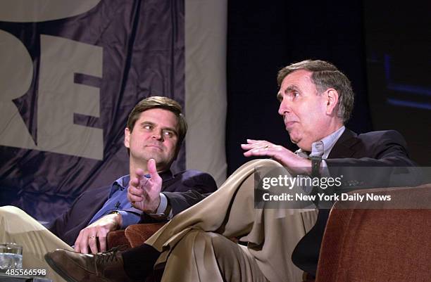 Steve Case, chairman of the board of AOL Time Warner, and Gerald Levin, CEO of AOL Time Warner, are on hand at The Big Picture, a media conference at...