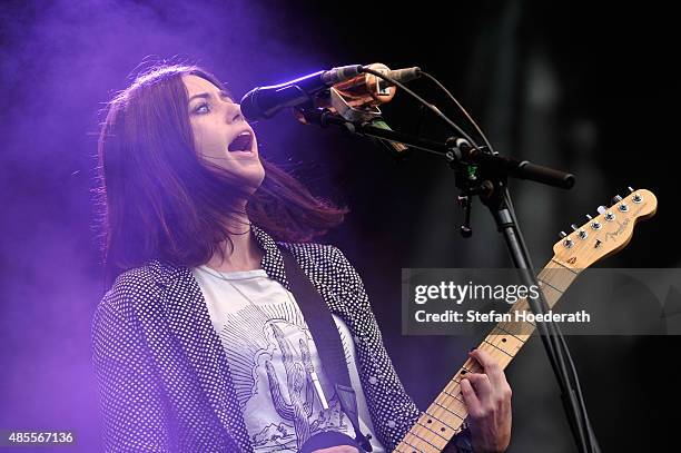 Laura-Mary Carter of Blood Red Shoes performs on stage at the Pure & Crafted Festival 2015 on August 28, 2015 in Berlin, Germany.