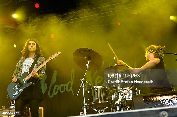 Laura-Mary Carter and Steven Ansell of Blood Red Shoes perform on stage at the Pure & Crafted Festival 2015 on August 28, 2015 in Berlin, Germany.