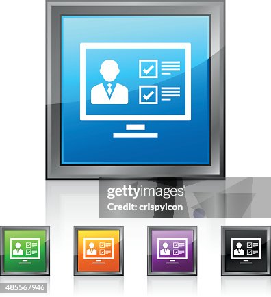 Computer icon on square buttons. Computer icon on square buttons.