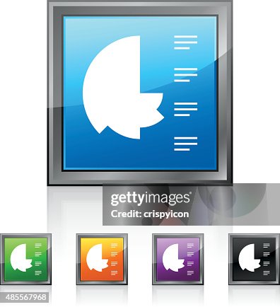 Coxcomb Chart icon on square buttons. Coxcomb Chart icon on square buttons.