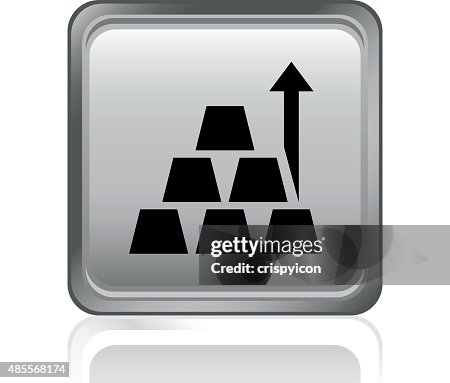 Gold icon on a square button. Gold icon on a square button.