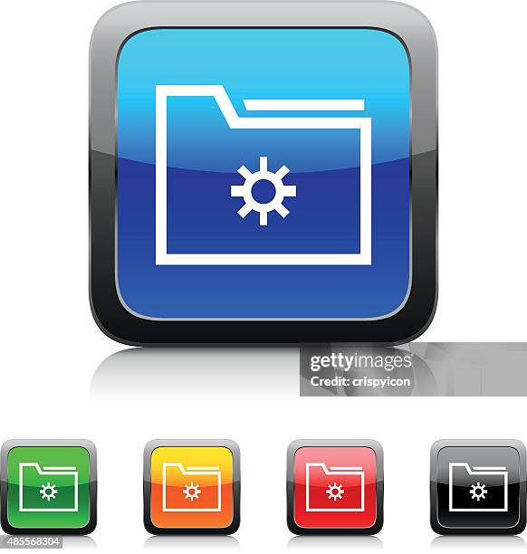 folder icon on color buttons. - document wallet stock illustrations