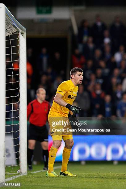 Goalkeeper, Matthew Ryan of Club Brugge in action during the Jupiler League match between Club Brugge v Racing Genk at the Jan Breydel Stadium on...