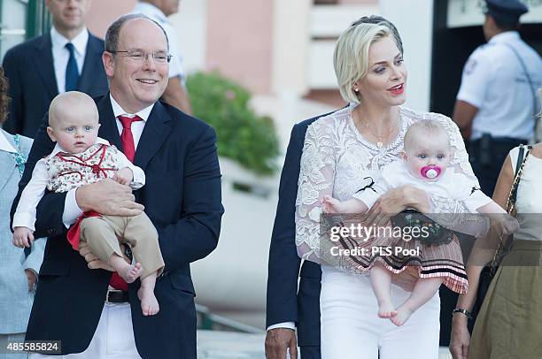 Prince Albert II of Monaco, Prince Jacques, Princess Charlene of Monaco and Princess Gabriella attend the annual traditional "Pique Nique Monegasque"...