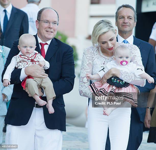 Prince Albert II of Monaco, Prince Jacques, Princess Charlene of Monaco and Princess Gabriella attend the annual traditional "Pique Nique Monegasque"...