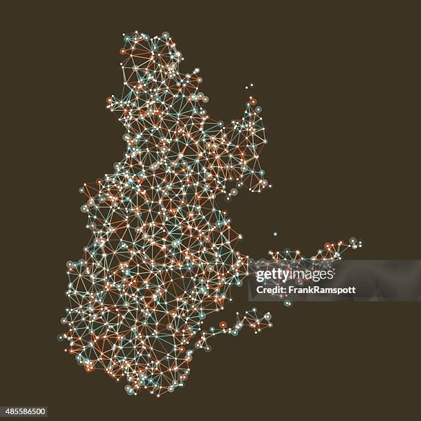 quebec map network mesh - quebec map stock illustrations