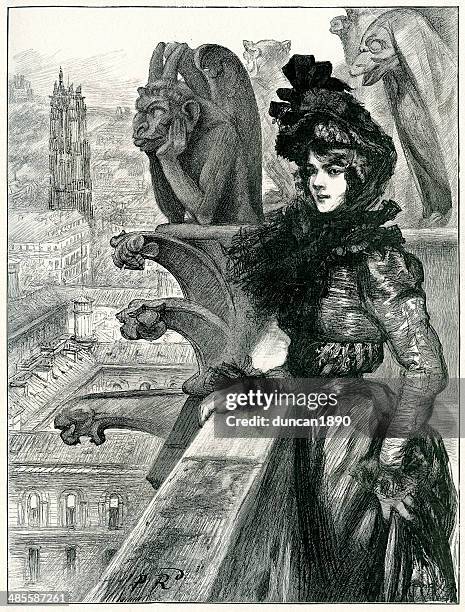 stockillustraties, clipart, cartoons en iconen met beauty amoung the devils - edwardiaanse stijl