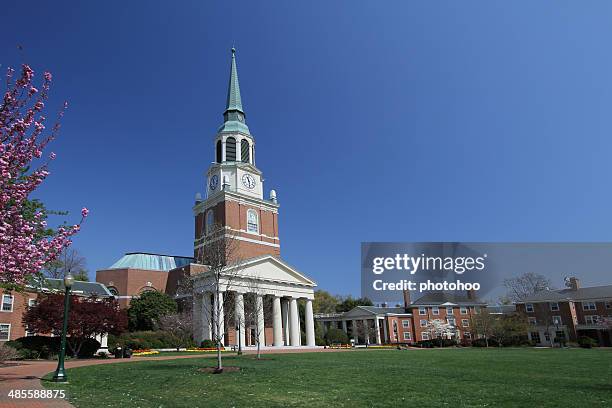 wake forest university - wait chapel - winston salem stock pictures, royalty-free photos & images