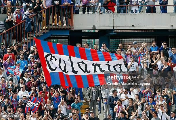 Fans of Catania during the Serie A match between Calcio Catania and UC Sampdoria at Stadio Angelo Massimino on April 19, 2014 in Catania, Italy.