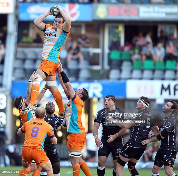 Andries Ferreira of the Toyota Cheetahs during the Super Rugby match between Cell C Sharks and Toyota Cheetahs at Growthpoint Kings Park on April 19,...