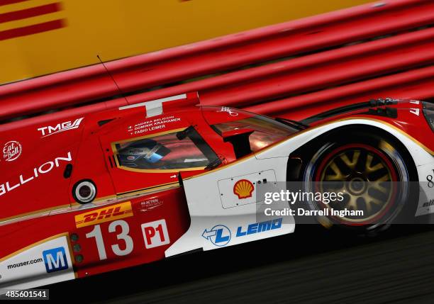 T Fabio Lemer of Switzerland drives the Rebellion Racing Lola B12/60 Toyota LMP1 during practice for the FIA World Endurance Championship 6 Hours of...