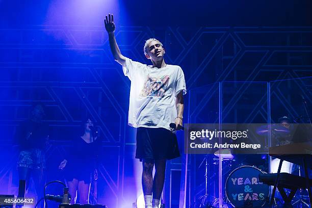 Olly Alexander of Years & Years performs on the NME Radio 1 stage at Leeds Festival at Bramham Park on August 28, 2015 in Leeds, England.