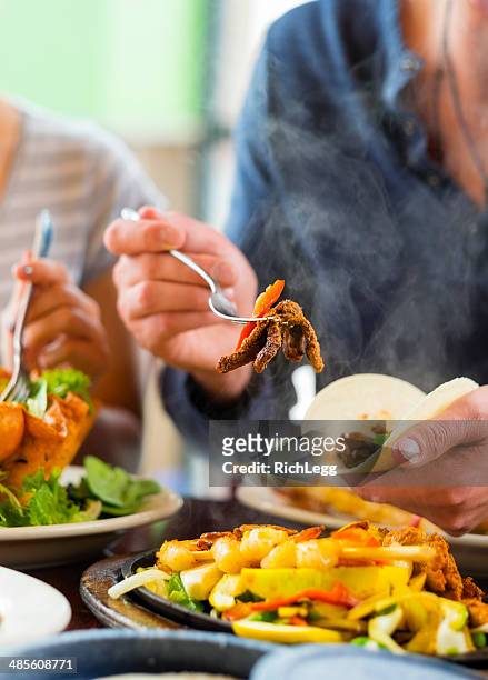 fajita dinner - mexican food catering stock pictures, royalty-free photos & images