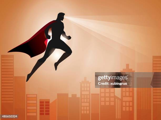 superhero - hovering stock illustrations