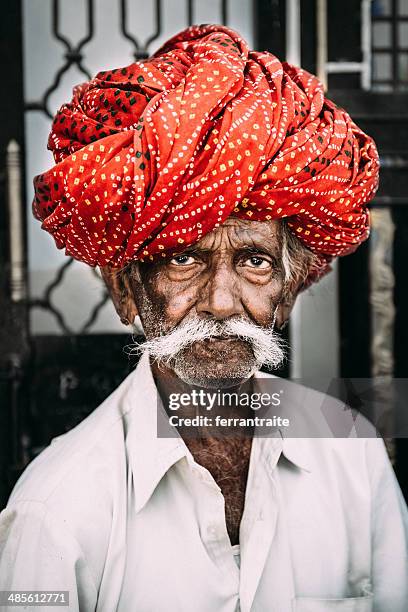 indian senior man - handlebar moustache stock pictures, royalty-free photos & images