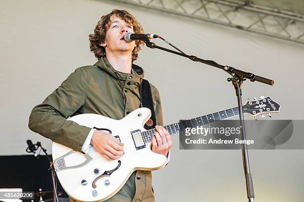 Wilko of Narcs performs on the BBC Introducing stage at Leeds Festival at Bramham Park on August 28, 2015 in Leeds, England.