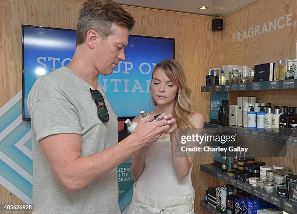 Jaime King and Kyle Newman attend the Birchbox Multi-City Tour Los Angeles at The Grove on August 28, 2015 in Los Angeles, California.