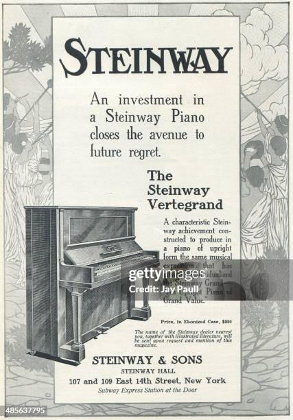 Advertisement for Steinway pianos by Steinway and Sons, New York, 1911.