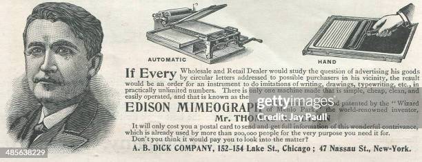Edison Adding Machine Edison Mimeograph Fotografías e imágenes de stock - Getty Images