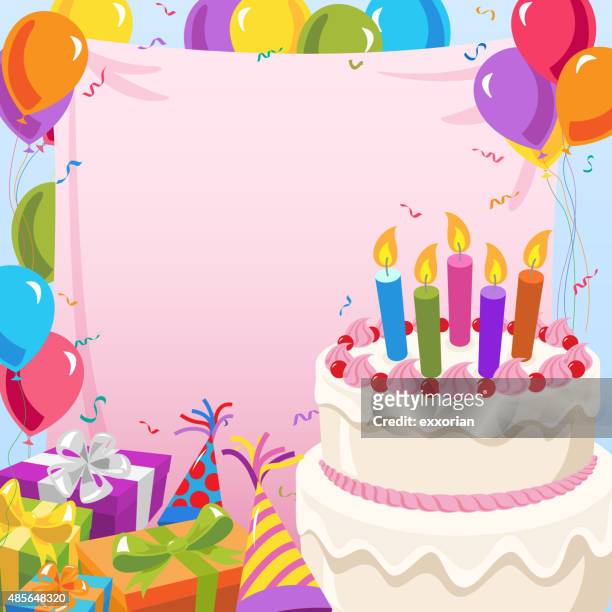 birthday party invitation - surprise birthday party stock illustrations