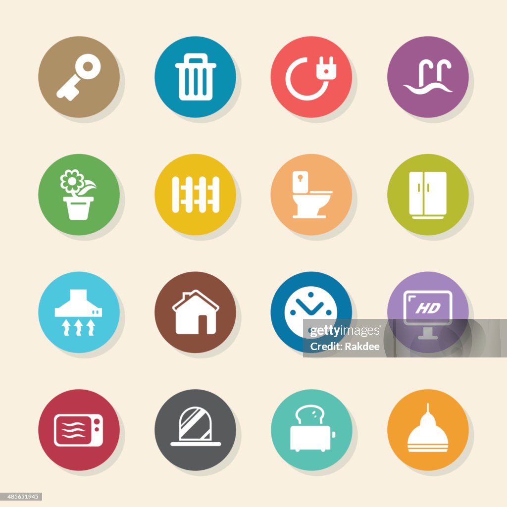 Home Icons - Color Circle Series