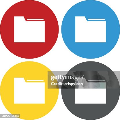 Folder icon on circle buttons. Folder icon on circle buttons.