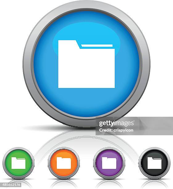 folder icon on round buttons. - document wallet stock illustrations