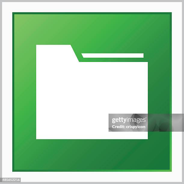folder icon on a square button. - document wallet stock illustrations