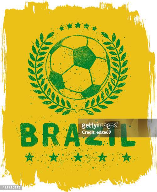 ilustrações de stock, clip art, desenhos animados e ícones de sinal de futebol do brasil - brazil football