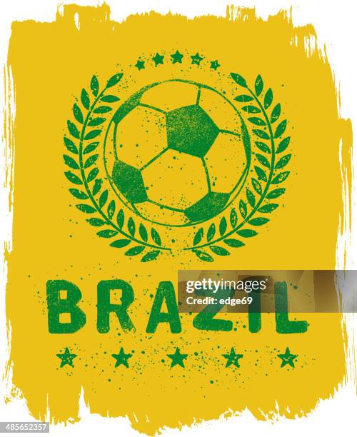 bildbanksillustrationer, clip art samt tecknat material och ikoner med brazil soccer sign - brazil football